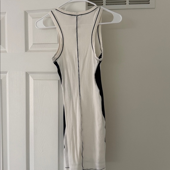 SKIMS cream and navy blue ribbed mini dress - Picture 3 of 3